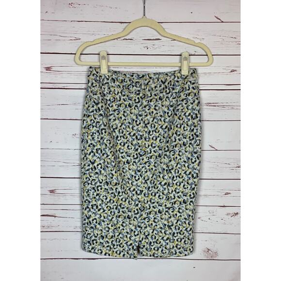 Maeve By Anthropologie Women's S Small Blue Yellow Pencil Dressy Career Skirt - Picture 8 of 12